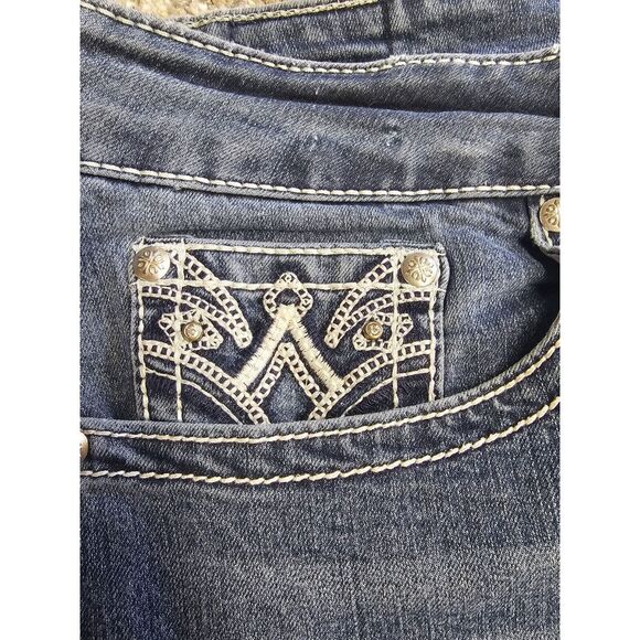 Love Indigo Women's Boot Cut Denim Jeans Distressed Embellished Pockets Size 12 - Picture 12 of 16